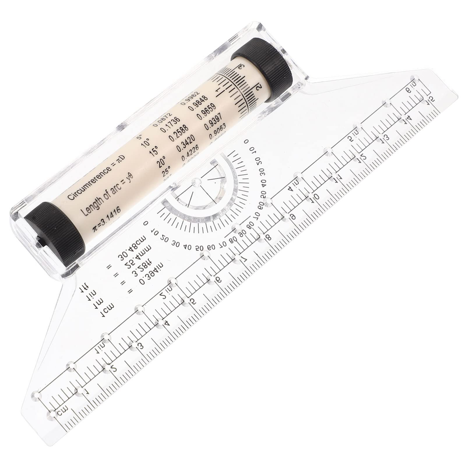 Reller Ruler Metal Ruler 2 Pieces Plastic Measuring Rolling Ruler, Parallel Rolling ...