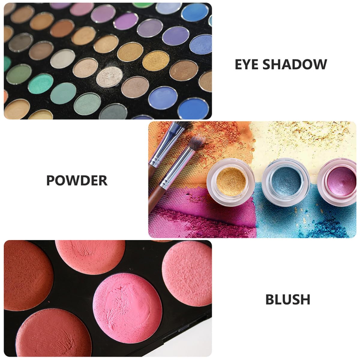TIDTALEO 2 Pezzi Palette Magnetiche Vuote per Ombretti, Vassoio in ABS Nero, Resistente all'Usura, Portatile, per Make-up Fai da Te e Viaggio