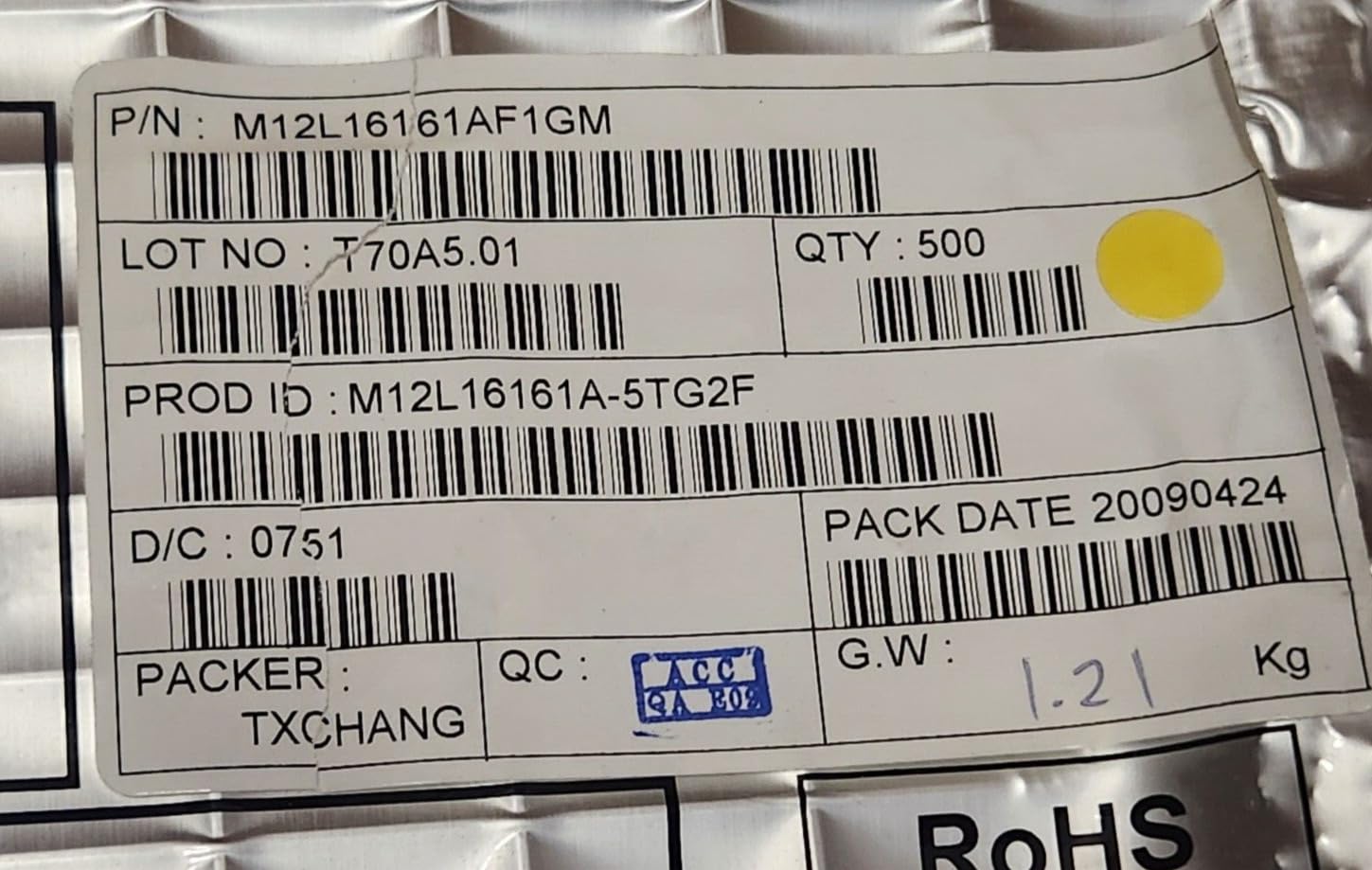 (500 PCS) M12L16161A-5TG2F ESMT