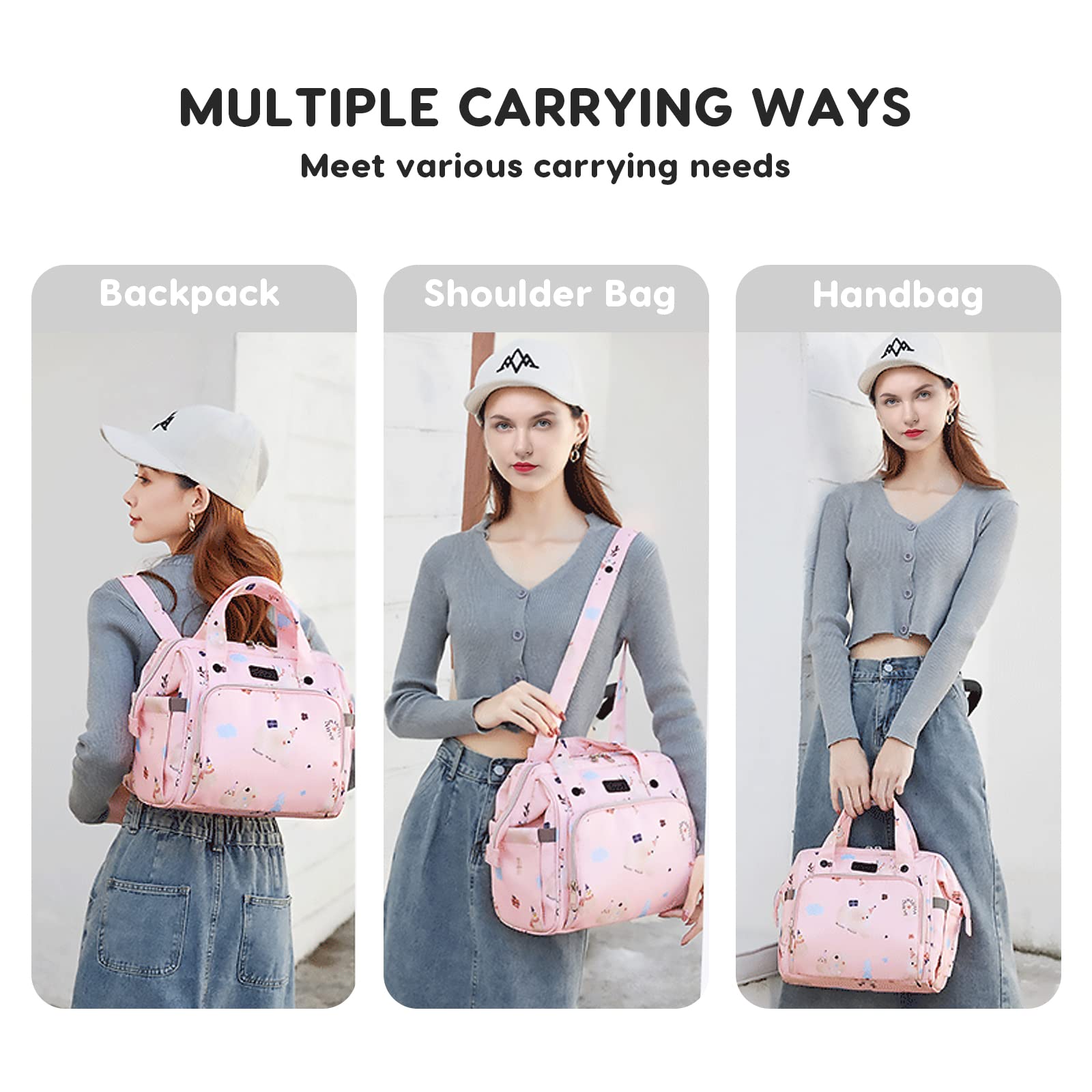 SONARIN Multifunzionale Zaino Fasciatoio Neonato,Grande Capacità Impermeabile Leggera Borsa per Pannolini Zaino Mamma Borsa a Tracolla Borsa Fasciatoio da Viaggio Portatile(Blu)