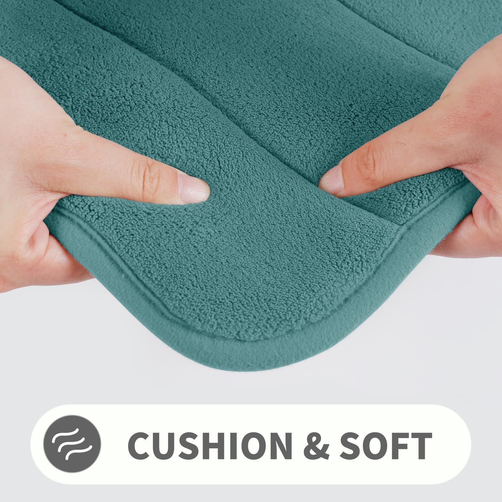 Yimobra Memory Foam Bath Mat 51 x 81 cm, Non Slip Bathroom Shower Mats, Soft and Comfortable, Super Water Absorption - Image 2