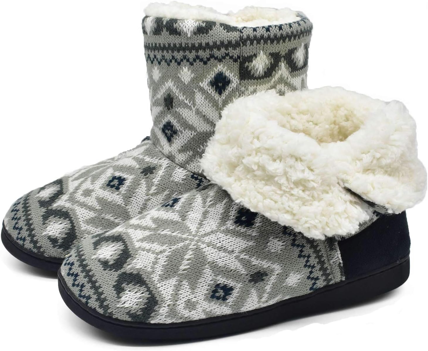 ONCAI Heren Huisslippers, Kussen Geheugen Schuim schudden Fleece en Man Huisschoenen met Valse Bont Voering en Binnen Buiten Rubber Zolen Amerikaanse Pluche Zwart Maat 47 EU