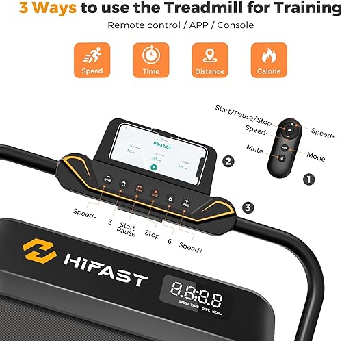 Miniatura 7 de Walking Pad Treadmill, 3 in 1 Foldable Under Desk Treadmills for Home Office, Small Walking Pad with Incline Handle Bar, 300lbs Capacity 2.5HP