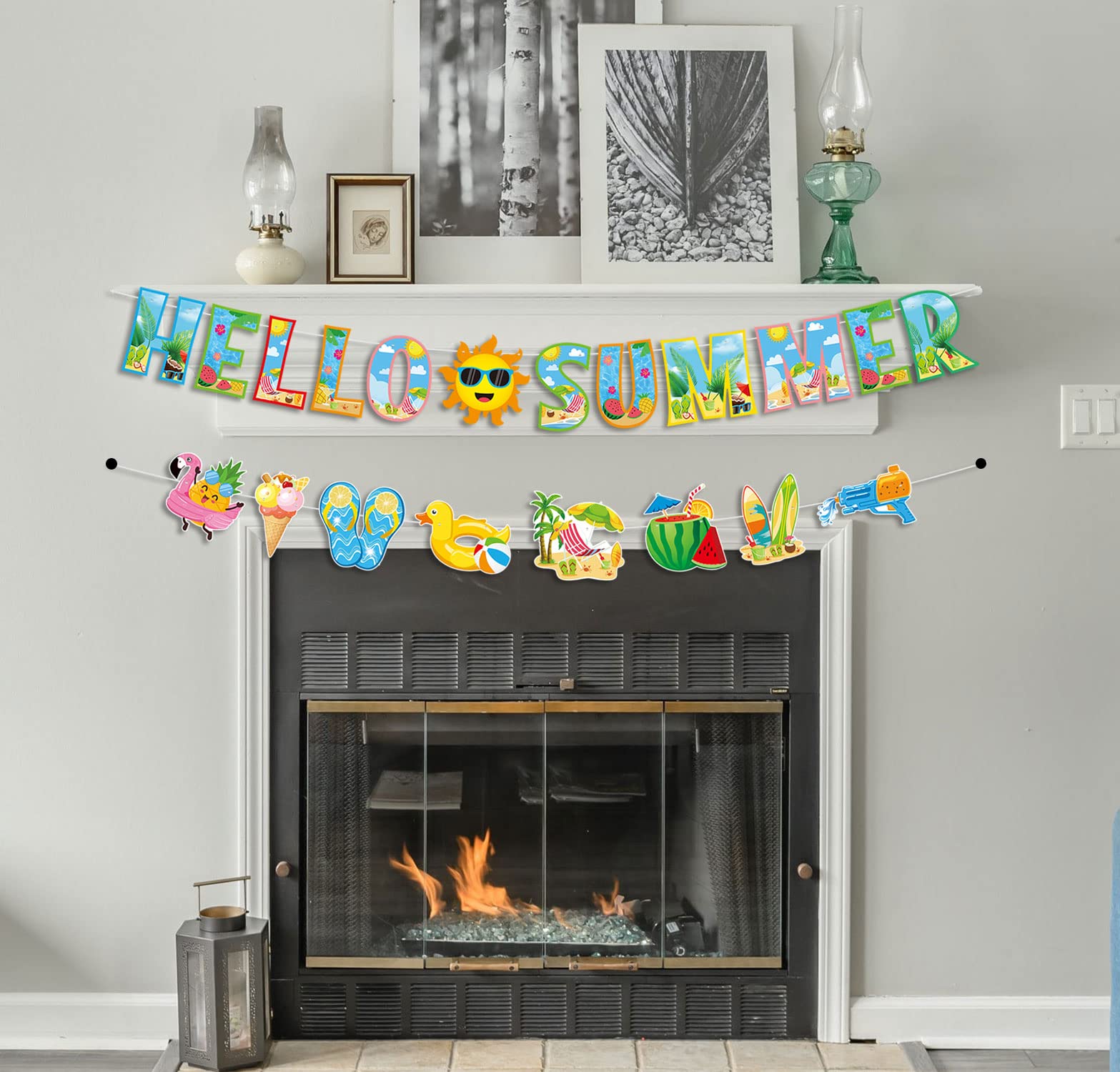 CAVLA 'Hello Summer' Wimpelkette & Strand-Banner – 3 M Lang, Vorgestanzt, Bunt, Für Party-Deko