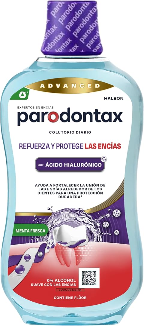 Parodontax Refuerza Y Protege Encías, Enjuague Bucal Diario, 500 ml | Enjuague bucal diario, cuidado encías sensibles, ayuda a reducir placa, aliento fresco, uso tras cepillado, formato 500 ml