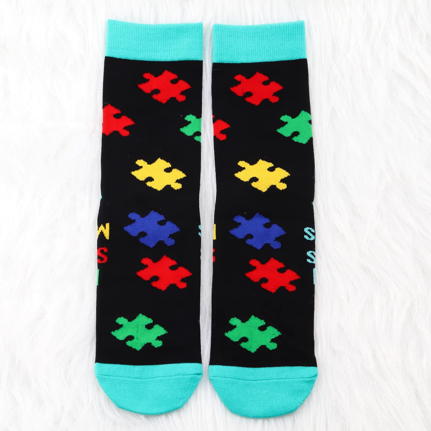 MBMSO Autism Awareness Socks Gifts 2 Pairs Autism Puzzle Socks Gifts for Autism - Image 5