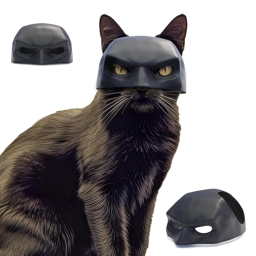 Cat Bat Mask,Halloween Cosplay, Funny Cat Costumes Accessories(Large, Black) view 7