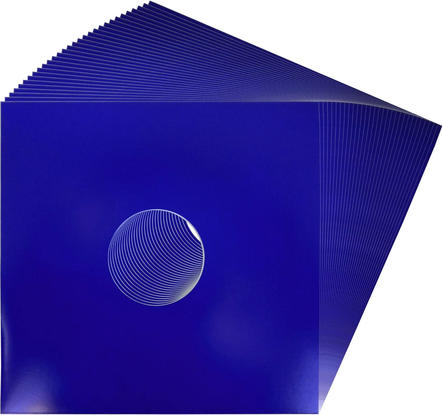 (25 Pack) 12 inch LP Blue Record Jacket Covers - with Hole to View Center Label - Protect Your Vinyl #12JWBLHH