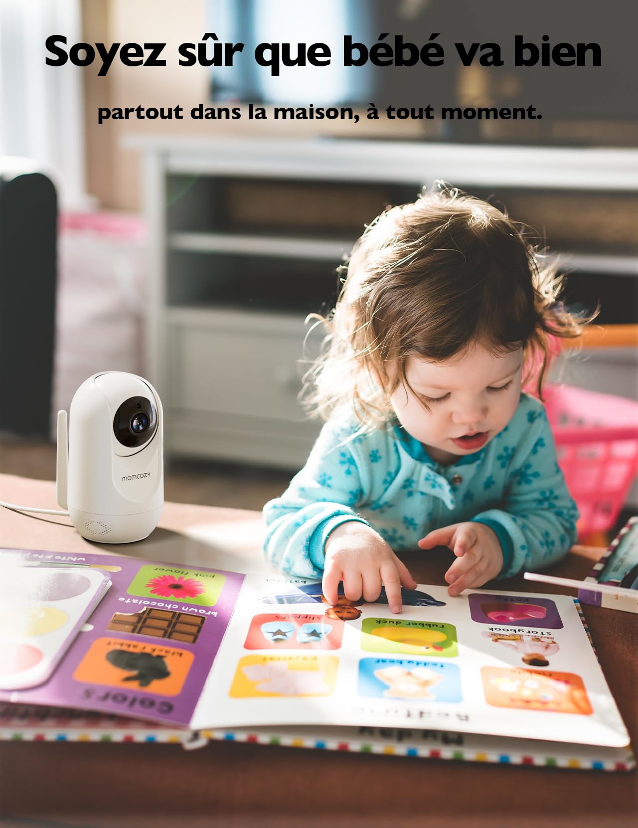 momcozy Babyphone avec caméra Écran 5 Pouces HD 1080P Moniteur bébé sans WLAN Batterie 5000 mAh Audio bidirectionnel Mode Vox IR Vision Nocturne Objectif Grand Angle Portée 960 Pieds BM01