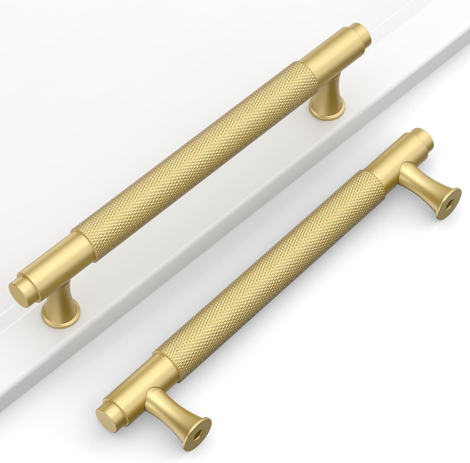 10 Pack 5"(128mm) Champagne Bronze Cabinet Pulls Knurled Kitchen Cabinet Handles Drawer Pulls Brass Cupboard Hardware for Cabinets CK0029