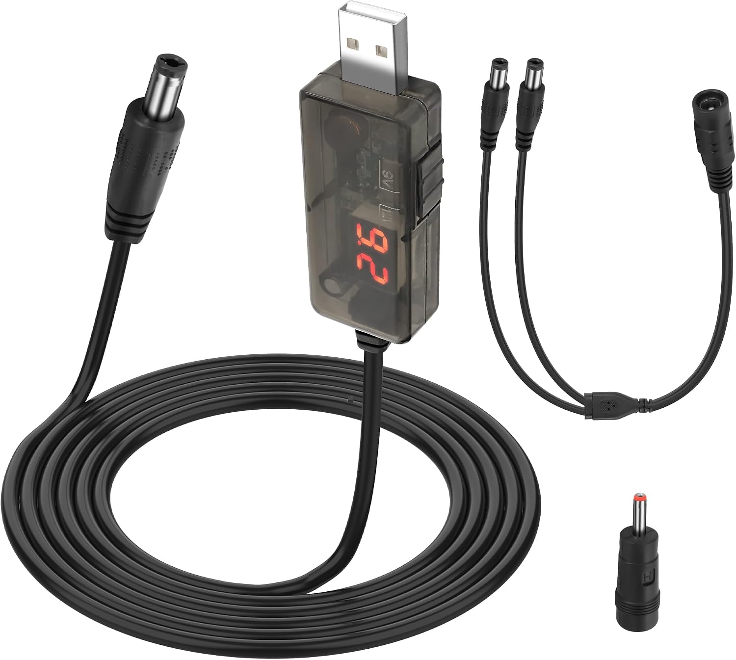 MEIRIYFA USB DC 5V to 12V Step Up Adapter Power Cable Converter (1M)