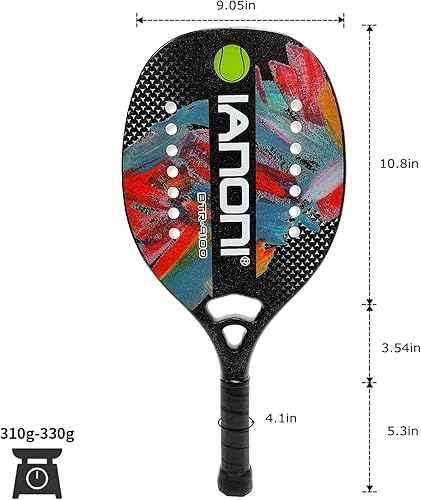 Miniatura 6 de Pala de Tenis de Playa Raqueta de Tenis de Playa Fibra de Carbono con Núcleo de Espuma de Memoria EVA Palas de Tenis de Playa