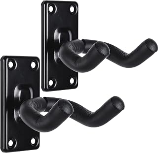 Sound harbor Guitar Hanger 2 Pack Guitar Wall Mount Hangers for Electric Acoustic and Bass Guitars Ukulele
