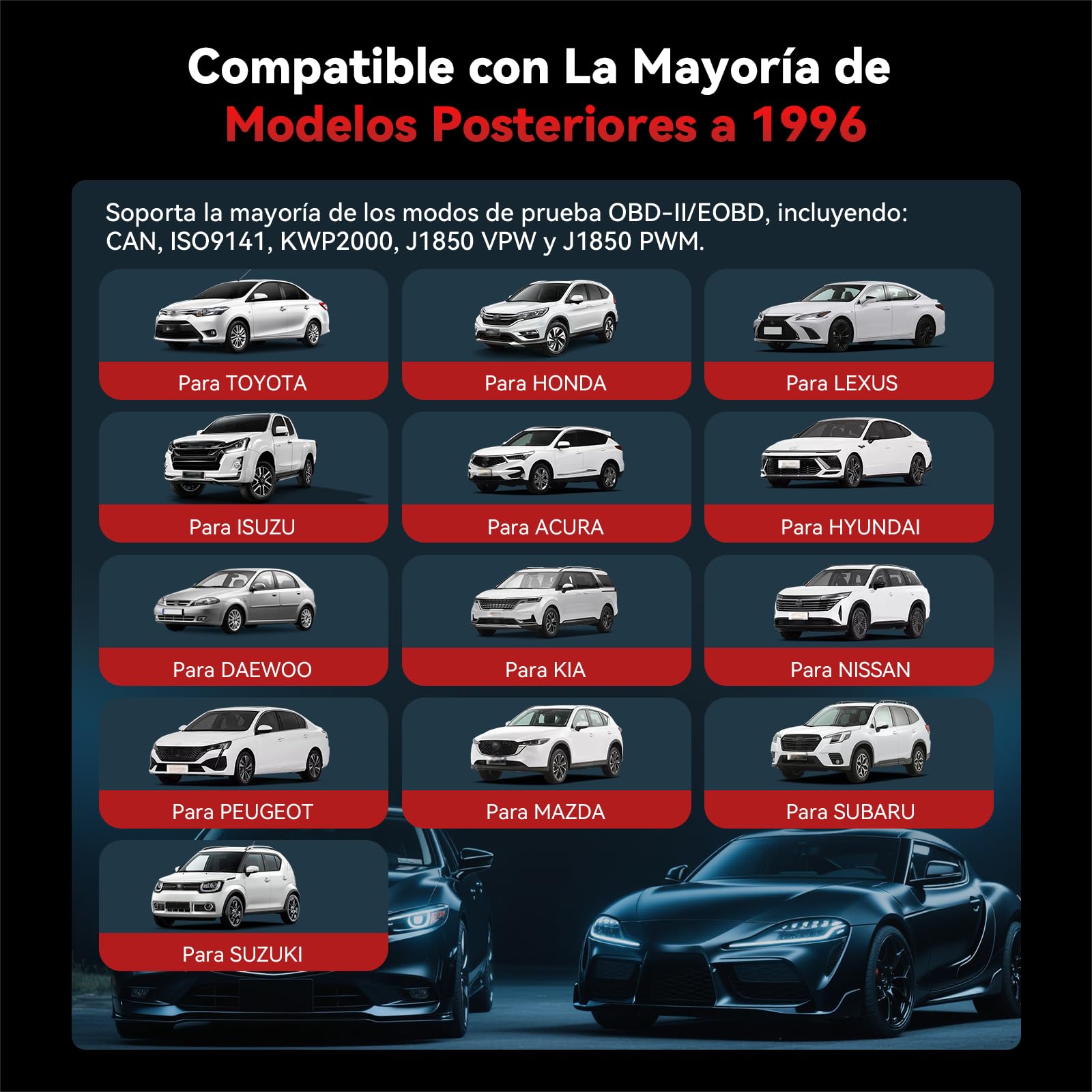 iCarsoft TYT V1.0 OBD2 Máquina Diagnosis Coche para Toyota/Corolla/Nissan/Honda/Hyundai/Kia, Escáner de Todo el Sistema, Reinicio de Aceite, Calibración SAS, Prueba de Batería, Actualización por Vida
