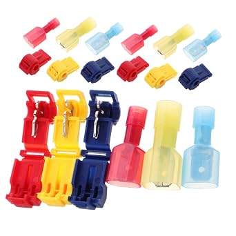120Pcs Tap Electrical Connectors Kit Quick Splice Terminals for Automotive Wiring Projects Self Stripping Insulated Wire Connectors for Hassle Connections