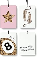 Vista 15 de Ambientador de coche con estampado retro de guepardo, 4 piezas, estampado de leopardo, 8 bolas de la suerte, ambientador colgante para el hogar