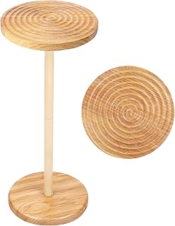 ZYBT Pedestal Side Table,10.24" Natural Wood Round Coffee Table, Drink Table Pedestal, Coffee Tables for Small Spaces, Martini Tables, Round Cocktail Small Side Tables for Living Room(Natural)