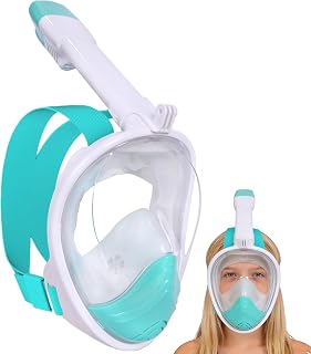Schnorchelmaske für Kinder 5–14 Jahre | Vollgesicht-Tauchmaske mit 180° Sichtfeld & kompatibel mit Sportkameras – Schnorchel Vollmaske Jungen & Mädchen