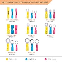 Vista 2 de Wirefy Kit de 120 conectores de cables - Kit de conectores eléctricos - Conector de terminal de cable - Marino impermeable - Conector de empalme