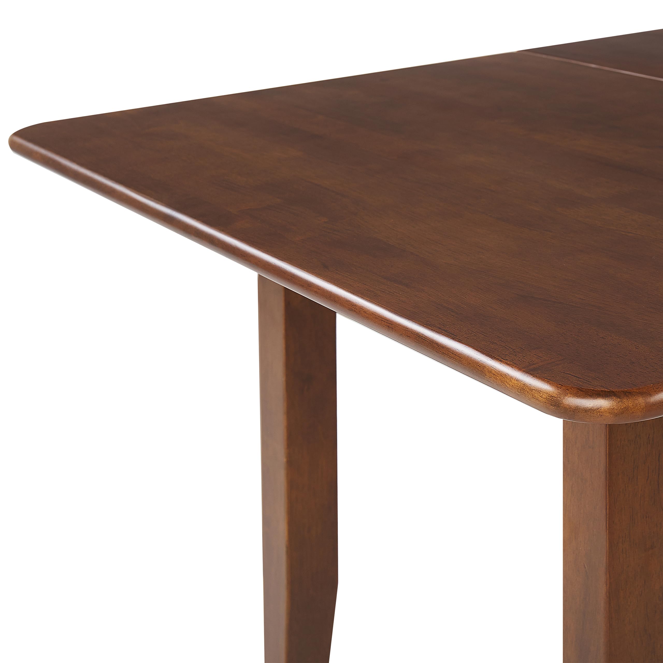 Beliani Esstisch 90/120x60cm Gummibaumholz Dunkelbraun ausziehbar mit Schublade Masela