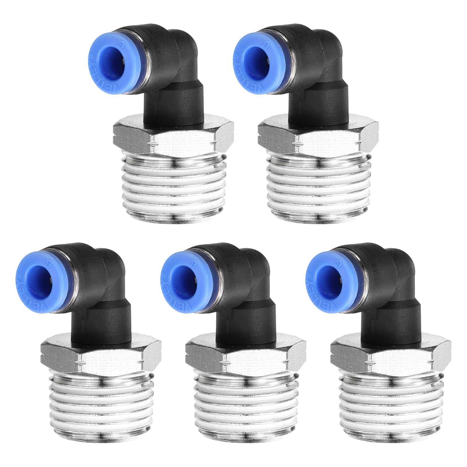 Raccord coudé pneumatique 6 mm mâle NPT pour tuyaux d'huile eau et air comprimé
