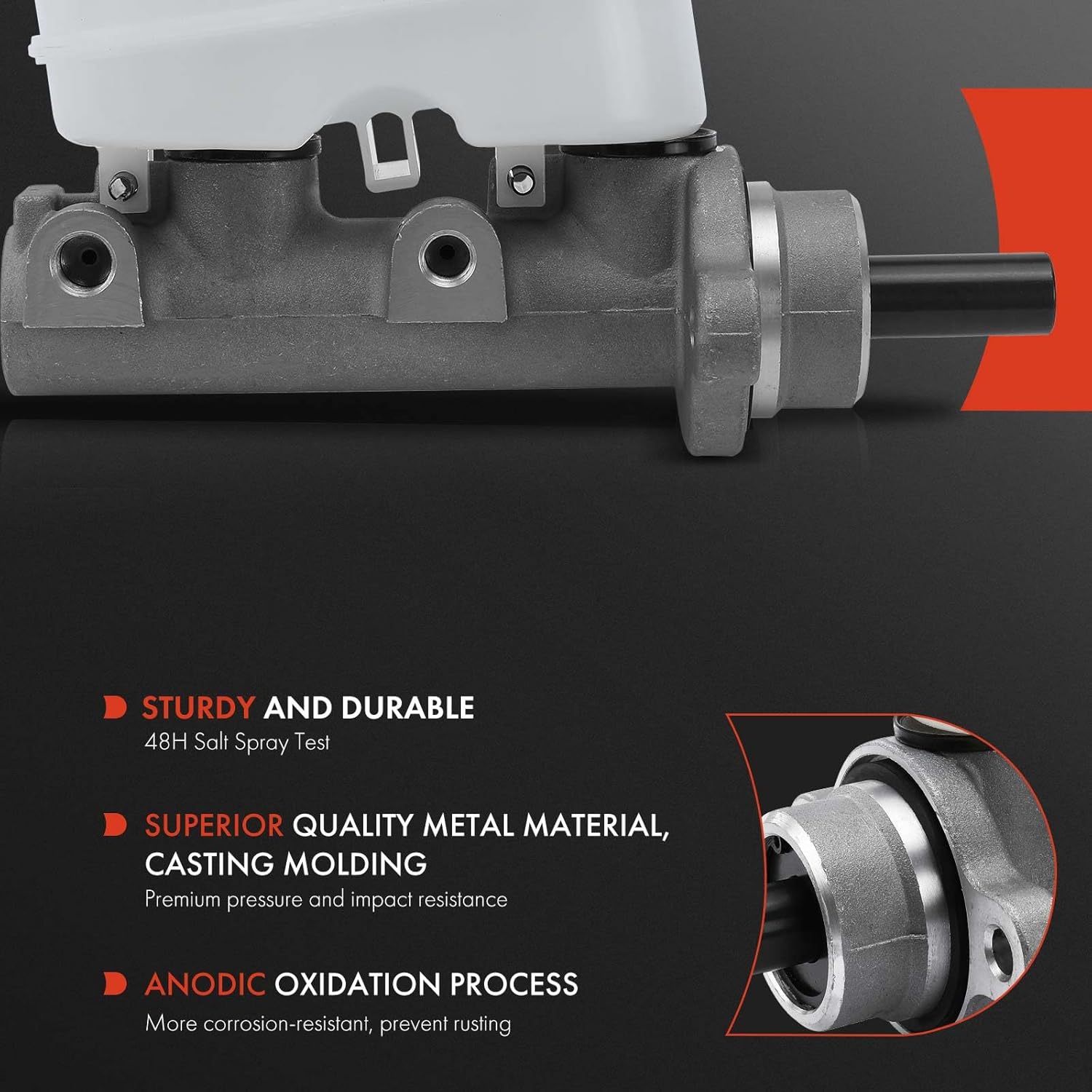 A-Premium Brake Master Cylinder with Reservoir and Cap Compatible with Jeep Vehicles - Wrangler 1995, L6 4.0L - Replaces# 4761940