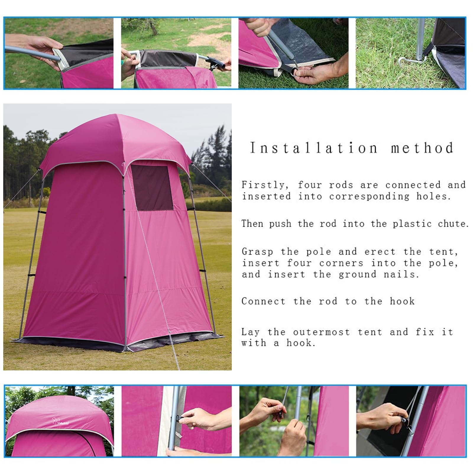 Vidalido Camping Duschzelt Sichtschutz Zelt Tragbare Outdoor-Duschen Zelte für Camping mit Boden, Camping Sichtschutz Unterstände Badezimmer Toilettenzelt