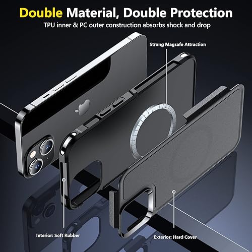 Miniatura 6 de SPIDERCASE Funda magnética para iPhone 14iPhone 15, protección contra caídas de grado militar de 15 pies, antideslizante, paquete de 2 protectores