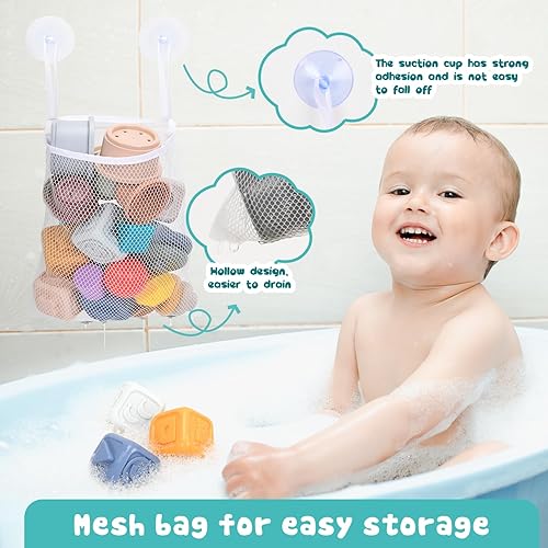 Miniatura 6 de Balnore Juguetes para bebés 5 en 1 de 6 a 12 meses, juguetes Montessori para bebés de 6 meses en adelante, juguetes giratorios de ventosa para