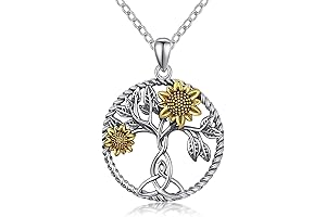 925 Sterling Silver Sunflower Necklace for Women