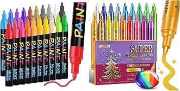 IVSUN 20 Colors Oil-Based Waterproof Marker Pen + 18 Super Golden Metallic Markers