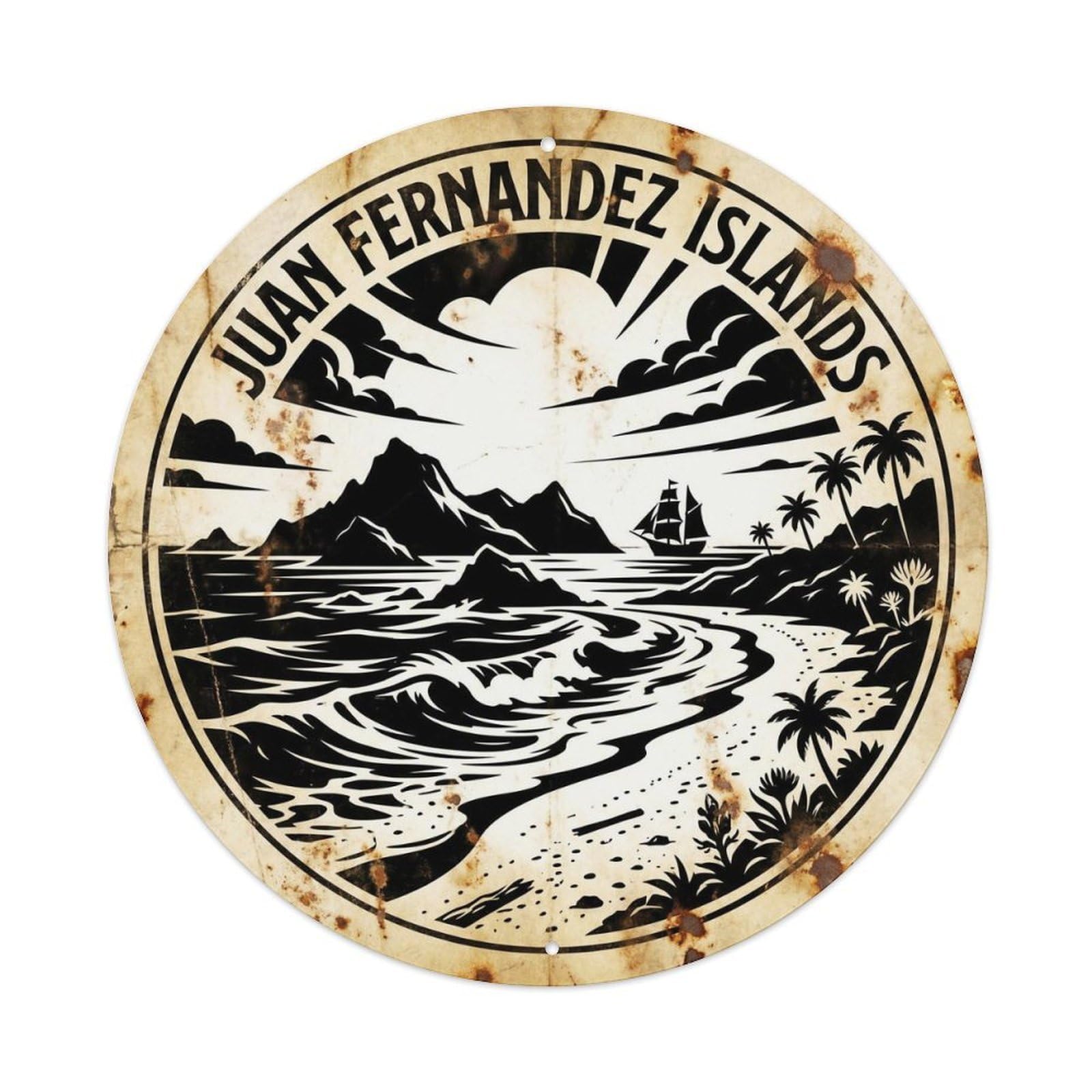Island Gateway Juan Fernandez Islands San Bautista Metal Tin Sign