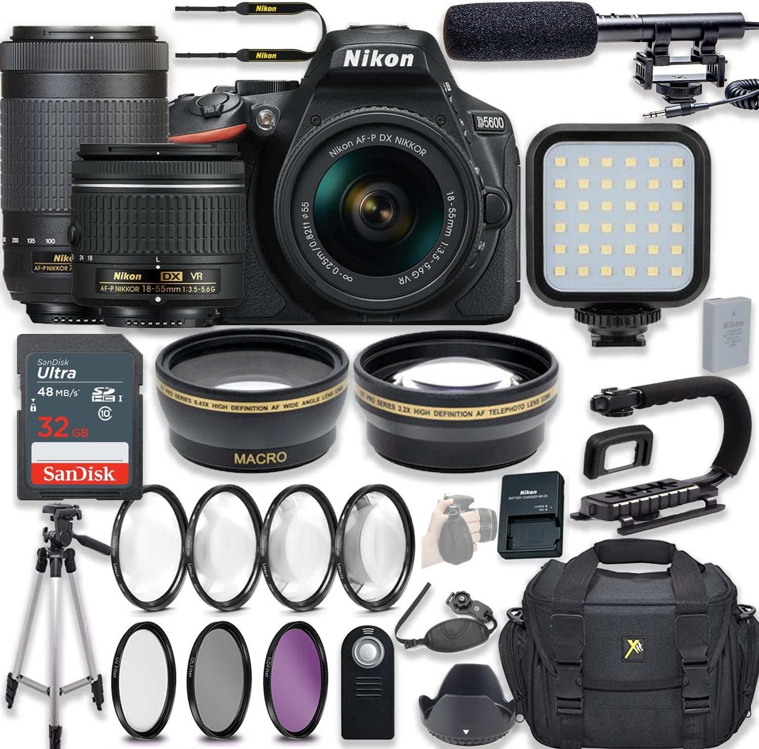 Nikon D5600 24.2 MP DSLR Camera Video Kit with AFP 18