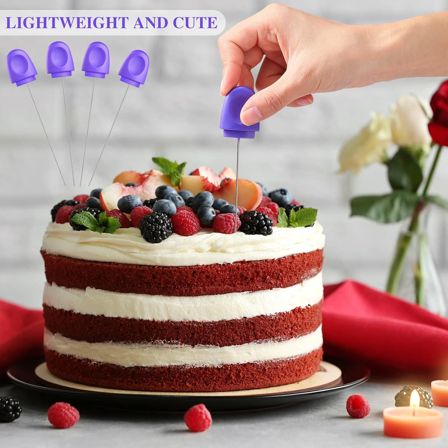 6 Pieces Cake Tester Stainless Steel Baking Tester with Cover Reusable Metal Cake Tester Mini Cupcake Tester Baking Cake Tester Needle Sticks for Bread Pastry Biscuit Muffin Cookie Baking
