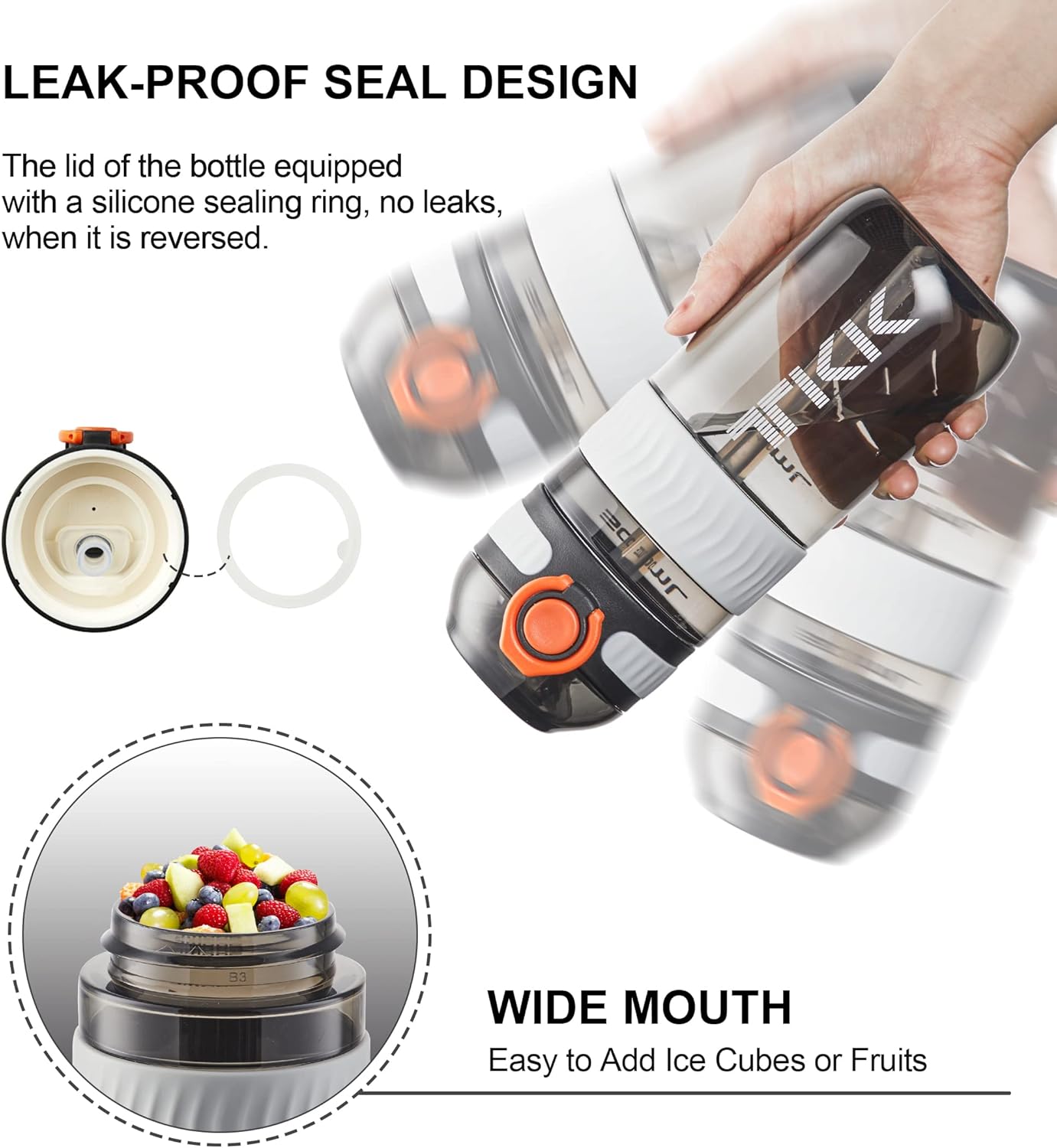 TKK Kids Water Bottle for School with Silicone Straw & Build-in Carrying Handle, Spill-Proof Lid, 18 oz Water Bottle, Dishwasher Safe, Leak-Proof Locking Lid for Outdoor Sports, School Backpack, Black - Image 5