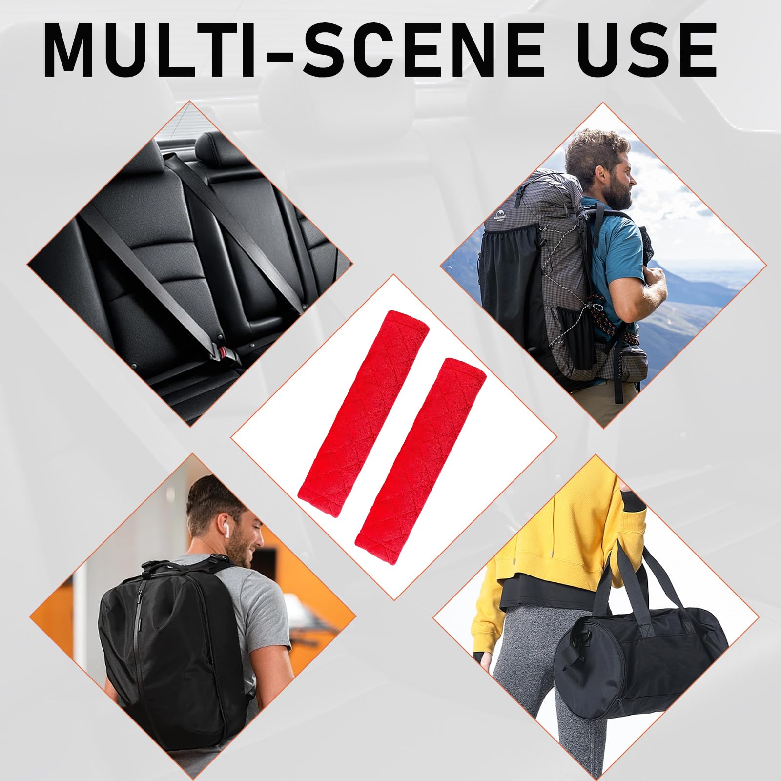 2-Pack Soft Seat Belt Pads - Comfort Shoulder Strap Covers For Cars, Trucks & Travel