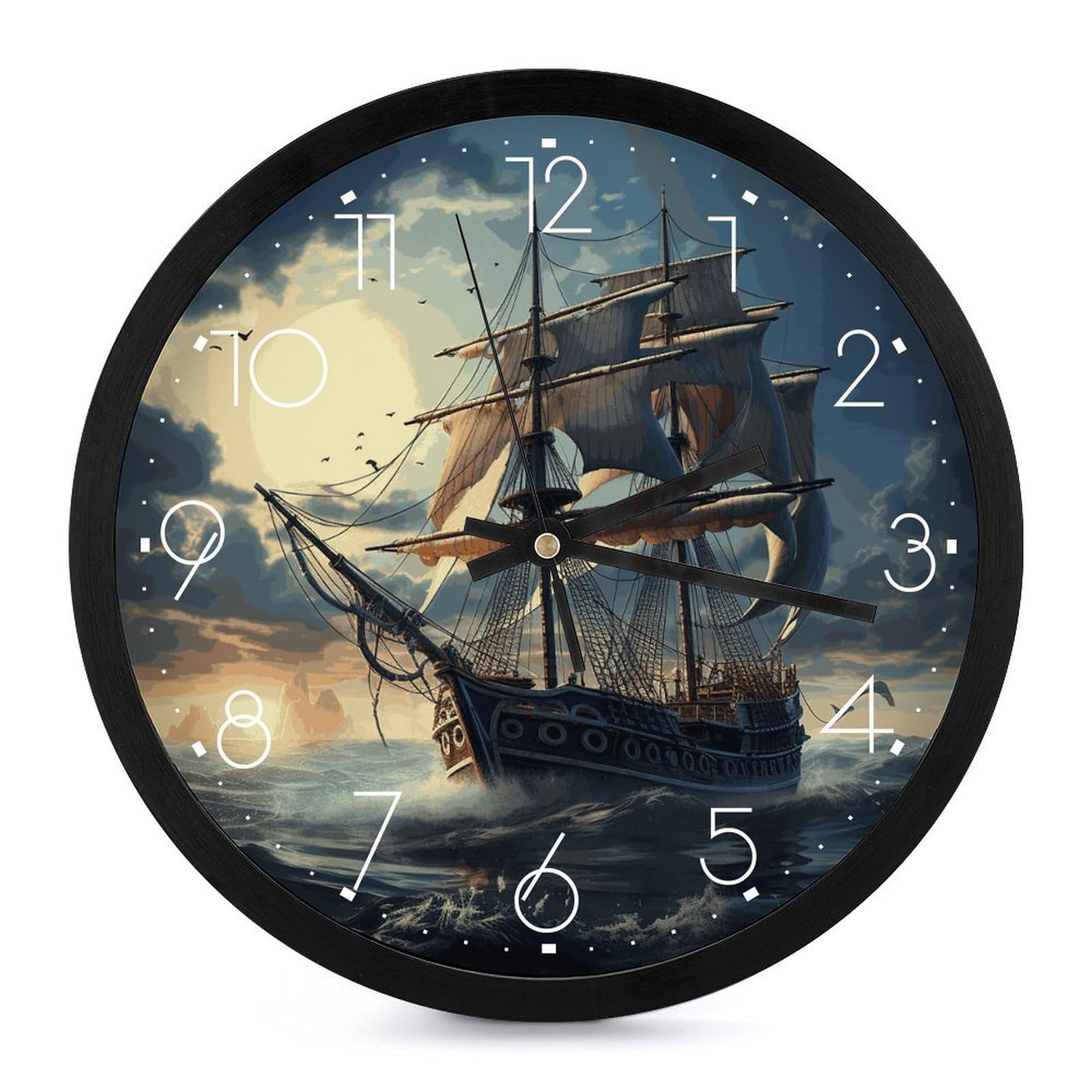 Horloge murale voile silencieuse grande pendule salon à piles