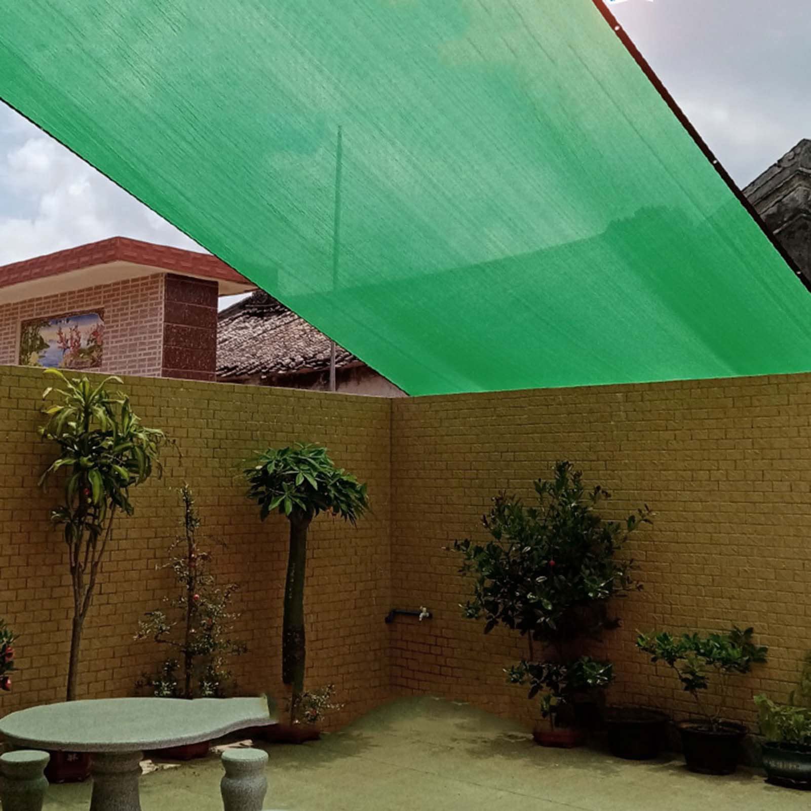 YSUEFIJO Verde Red de Sombreado para Jardín 9x9m Toldos Malla de Sombreo Rectángulo Negro con Ojales Tela de Sombra Al Aire Libre Red de Sombreado Tejido de 8 Pines índice de Sombreado del 90%