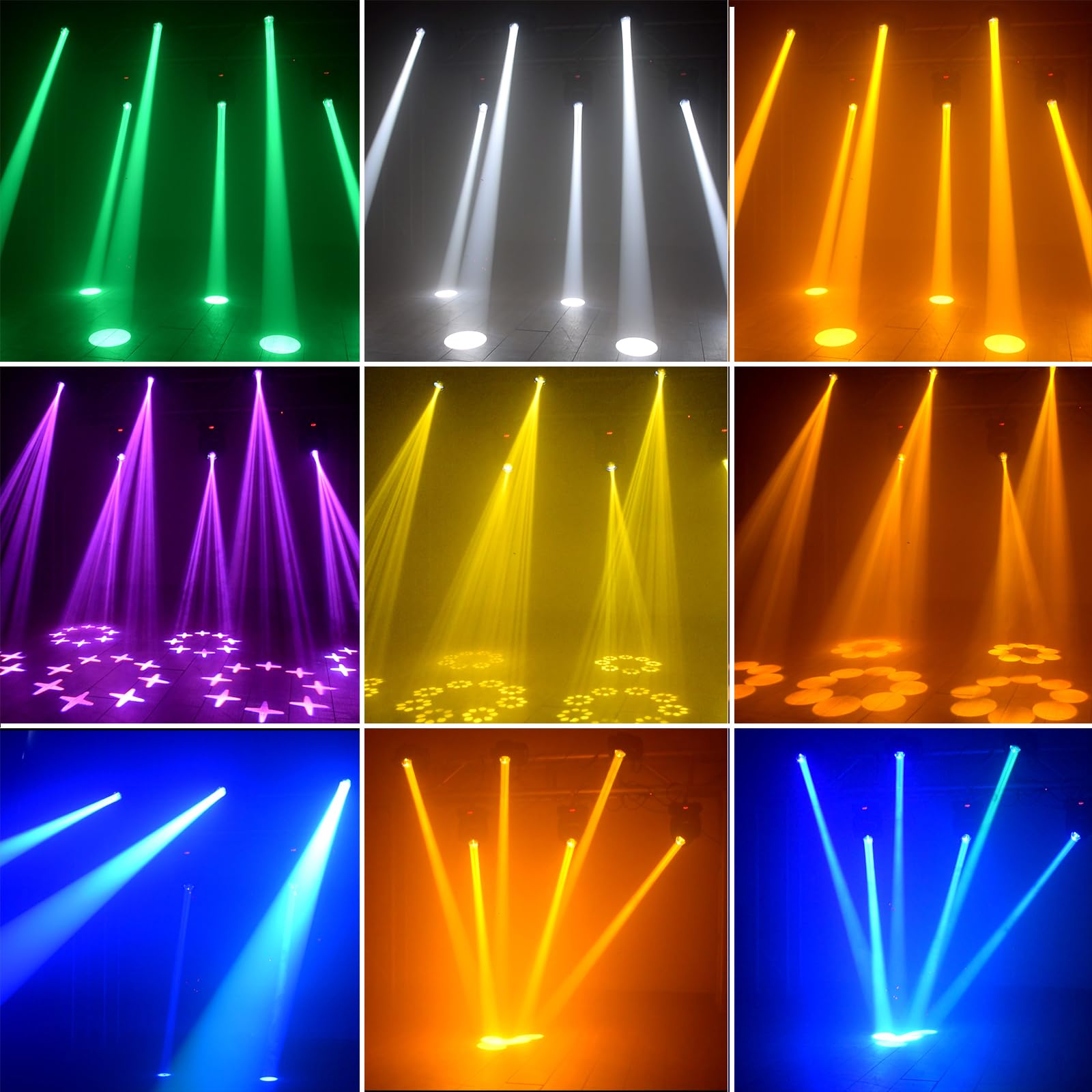 100W Moving Head Led Beam DMX512 Bühnenlicht mit 8 Gobos und 8 Farben Partylicht DJ Licht 8 Prisma Lichteffekt Stage Strobe für DJ Bar Club Disco Hochzeit Party