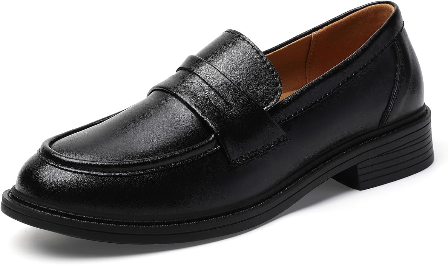 QJN Loafers for Women Black Penny Loafer Business Casual Shoes Women's Loafers & Slip-Ons Ladies Flats Comfortable Dressy