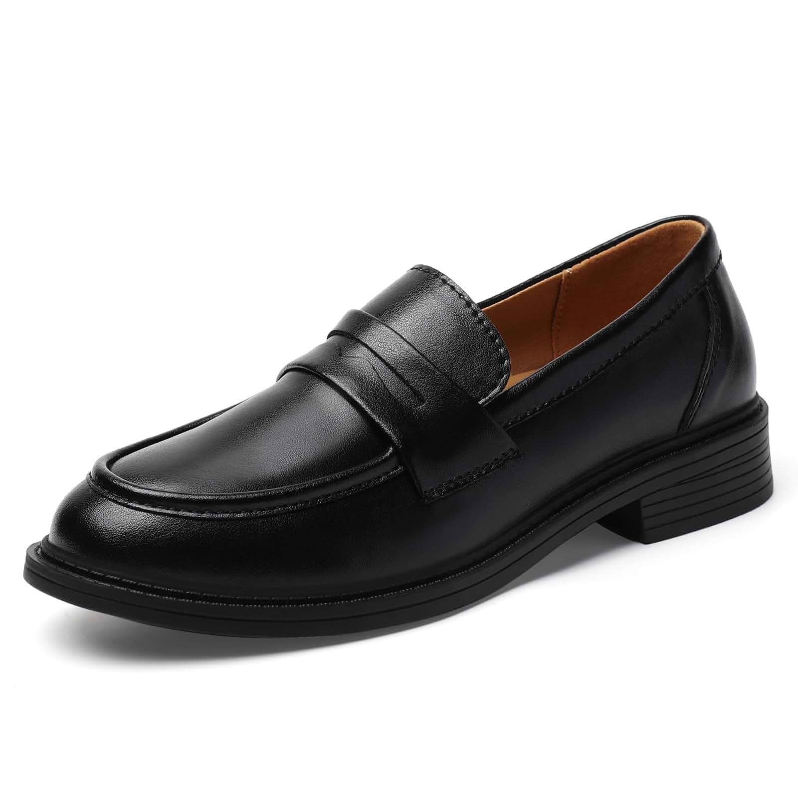 QJN Loafers for Women Black Penny Loafer Business Casual Shoes Women's Loafers & Slip-Ons Ladies Flats Comfortable Dressy