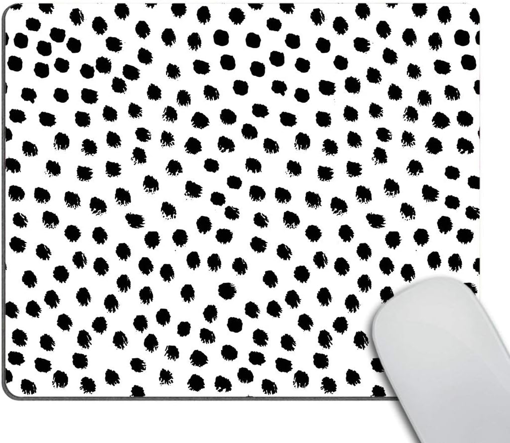 Smooffly Polka Dots Gaming Mouse pad Cuscom,Brush Strokes Dots Personality Desings Rectangle Non-Slip Rubber Mousepad 9.5 X 7.9 Inch (240mmX200mmX3mm)