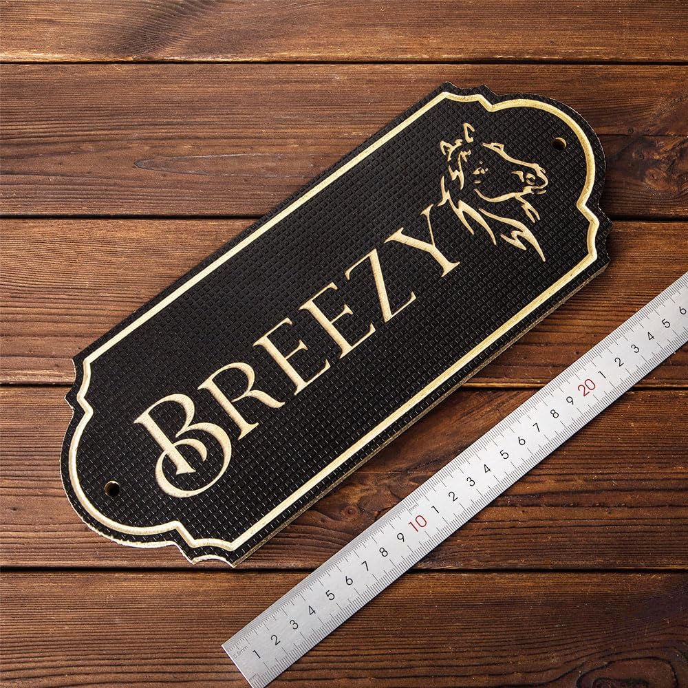 callie Personalized Horse Stall Name Sign Plate, Custom Wooden Horse Barn Signs Decor, Engraved Gifts for Horse Lovers, 11.8" x 4.72"