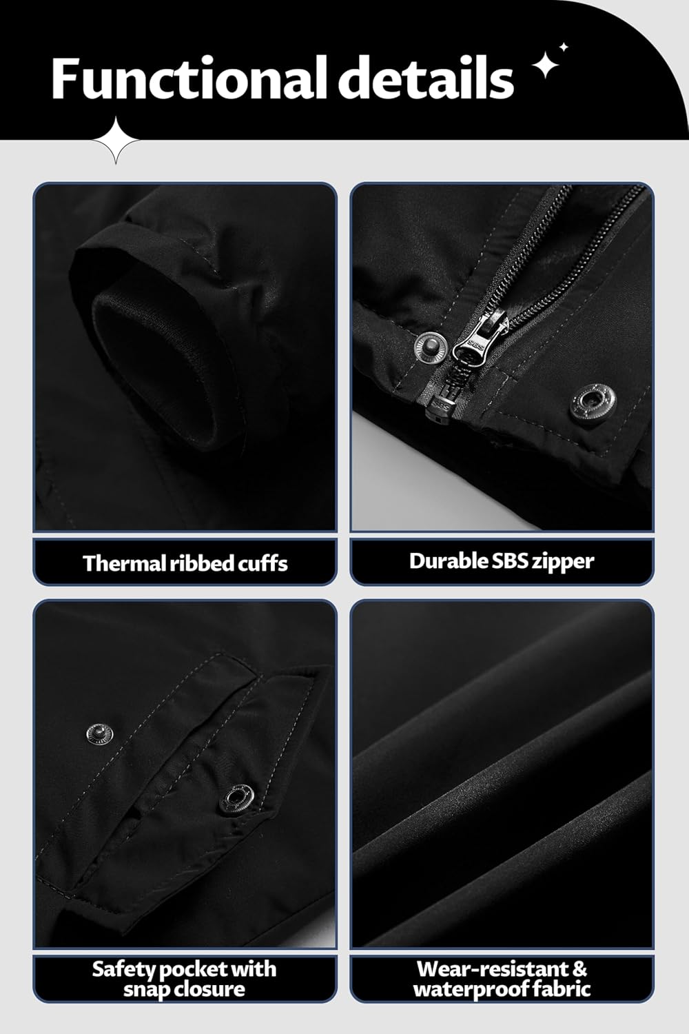 CREATMO US Boys' Waterproof Snow Coat Parka Windproof Winter Jacket With Detachable Fleece Hood - Image 7