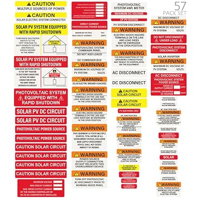 Solar Panel Back Label 48 Pack PV Solar System Install Label Kit with NEC Liberia | Ubuy