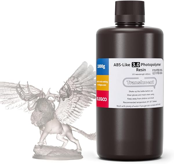 ELEGOO Résine ABS Like 3.0 pour Imprimante 3D 1000g Translucide