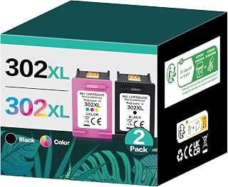 BAISINECO 302XL Ink Cartridges Black and Colour High Yield Remanufactured HP 302 Ink Cartridges Combo Pack for HP Envy 4520 4523 4524 4527 Deskjet 2130 3630 3636 Officejet 3830 3831 3835