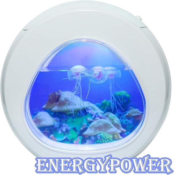 Amazon Energypower クラゲ専用水槽 ジェリーフィッシュアクアリウムミニ フェイククラゲ3匹付 餌やり不要 カラフルledイルミネーション 卓上水槽 軽量で安全なアクリル製 Usb電源 人工クラゲ付 本物のクラゲも入れられます お手軽アクアリウム イミテーション海月