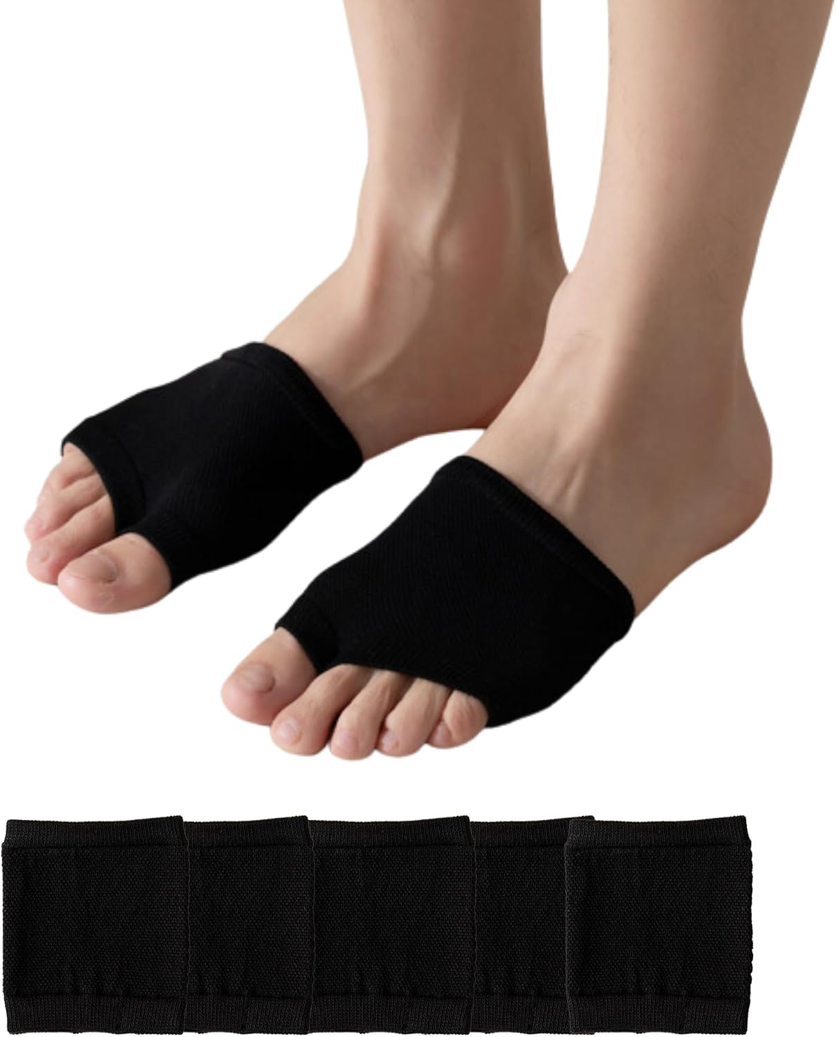 DUNKOING Women Open Toe Half Socks Cotton Peep Toe Mule Sandal Sock for Clogs Flip Flop Slide Slipper Liner Sock 5-9