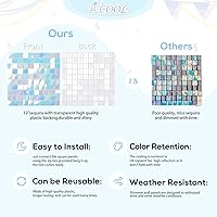 Vista 56 de 36 Panels Giltter Wall Backdrop Pink Shimmer Wall Backdrop for Party Wedding Birthday Engagement Bachelorette Parties Anniversary Decoration